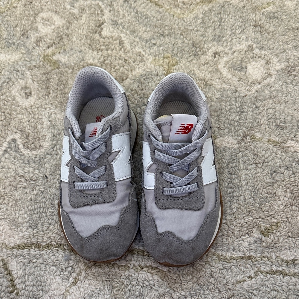 New Balance Kids Gray and White Retro Sneaker